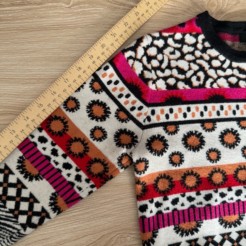 Desigual Medium Chapin Mixed Pattern Sweater Boho… - image 7